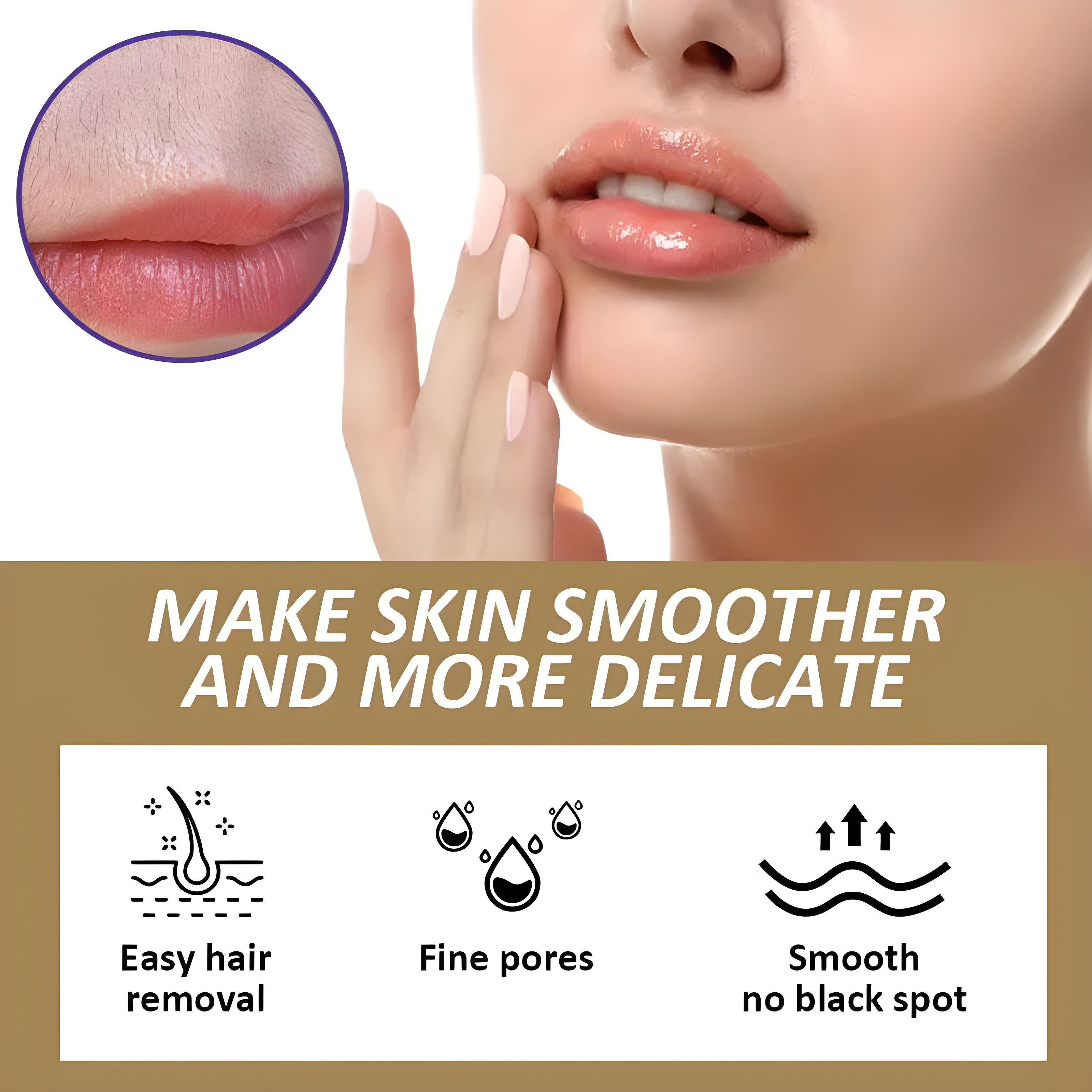 Crema Depilatoria Facial con Aceite de Coco